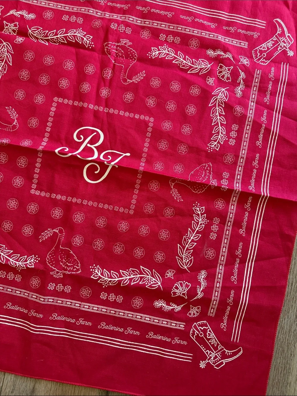 Ballerina Farm Monogram Cowboy Boots Red Bandana Scarf‎